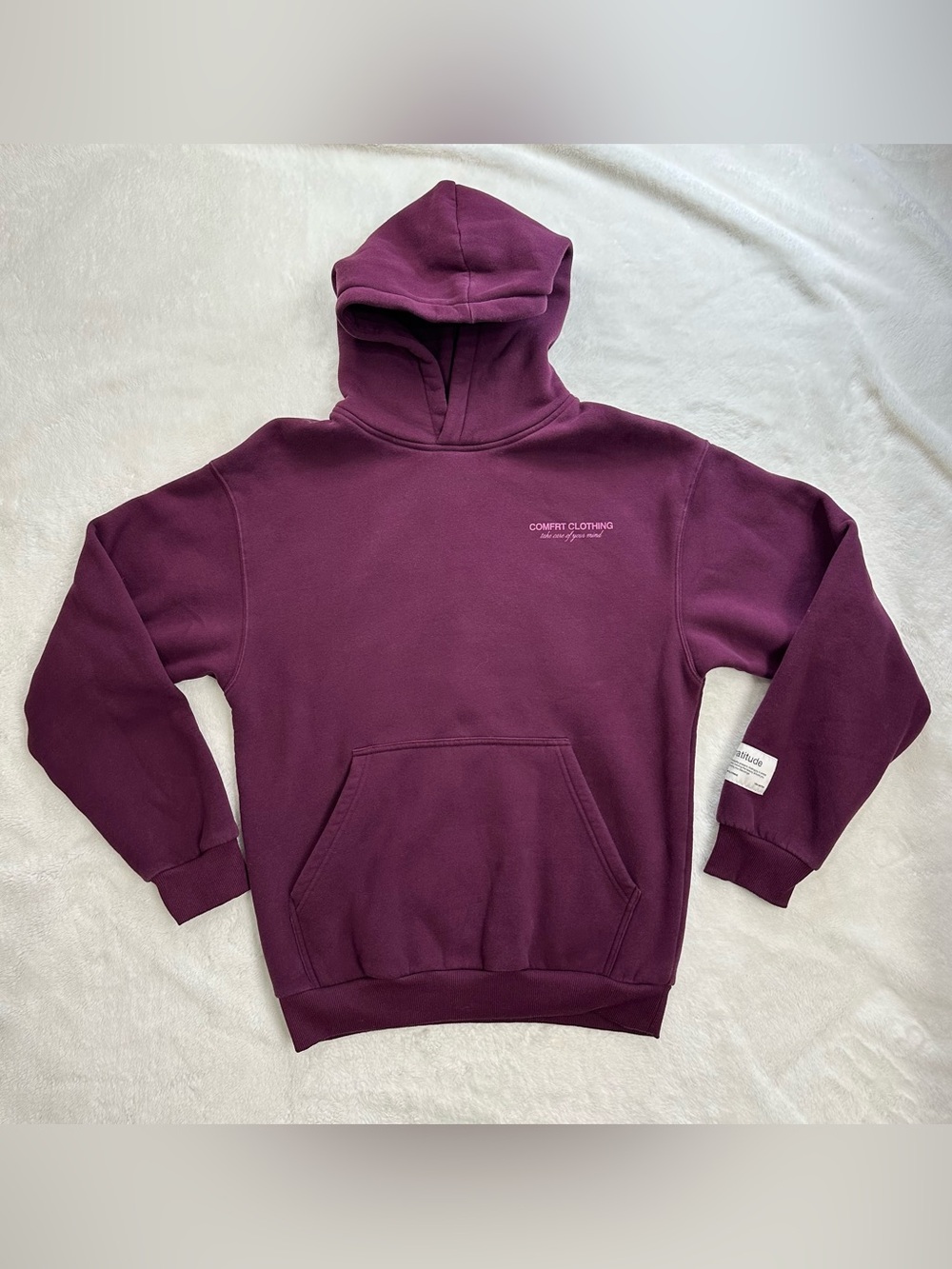 Comfrt "You Matter" Oversized Weighted Hoodie Plum Purple Size XS
